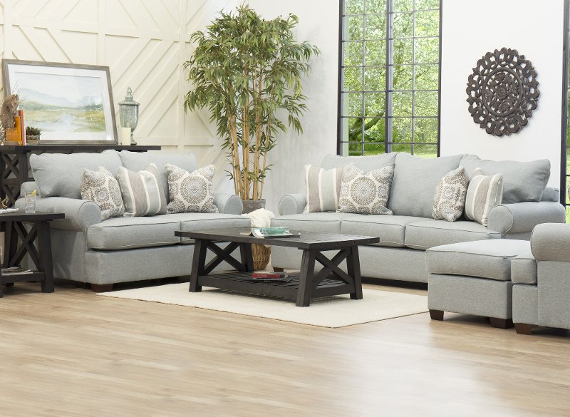 Alison Blue-Gray 2 Piece Living Room Set