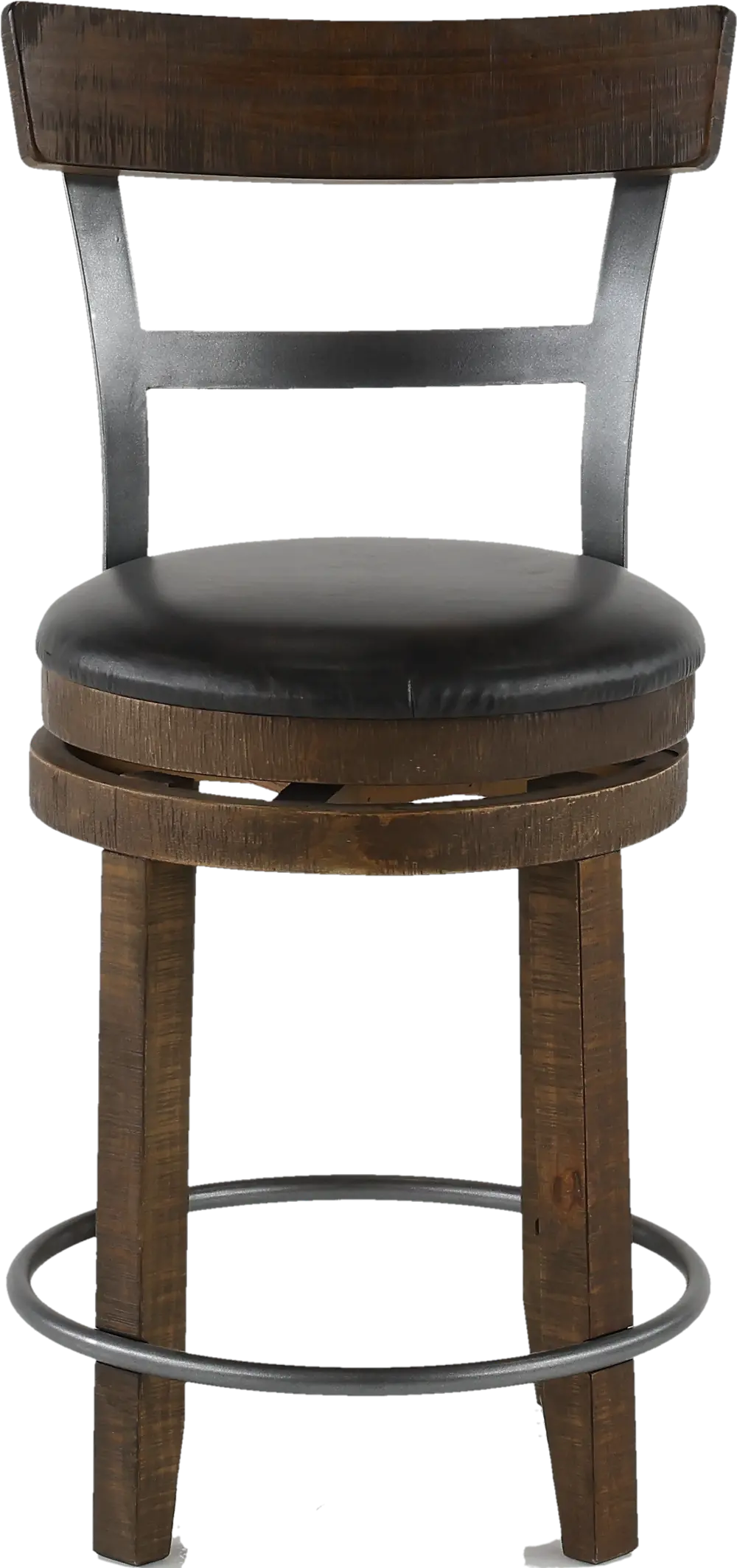 Barrel Tobacco Brown Swivel Counter Height Stool-1