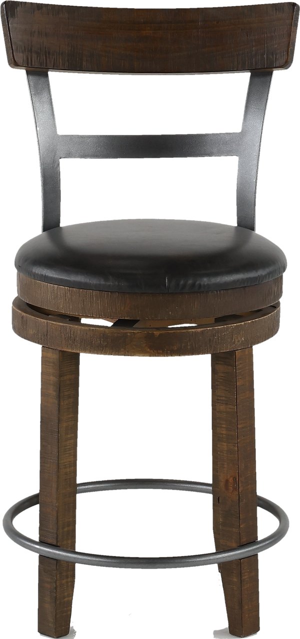 Rc Willey S Bar Stools For Dining Room And Man Caves Brown Swivel Counter Height Stool Barrel