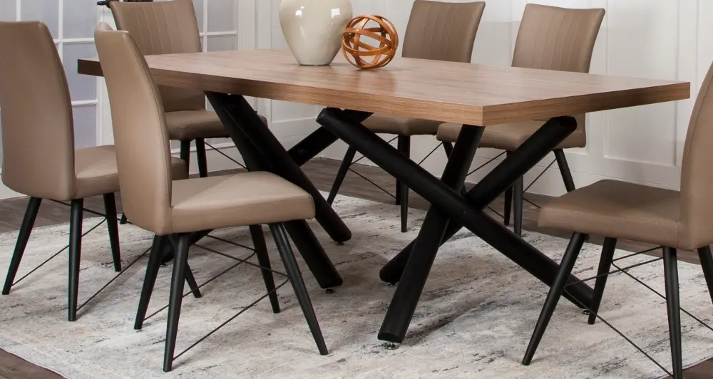 Hickory and Black Modern Dining Table - Empire-1