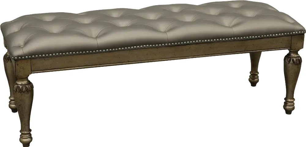 Seville Platinum Gold Upholstered Bench-1