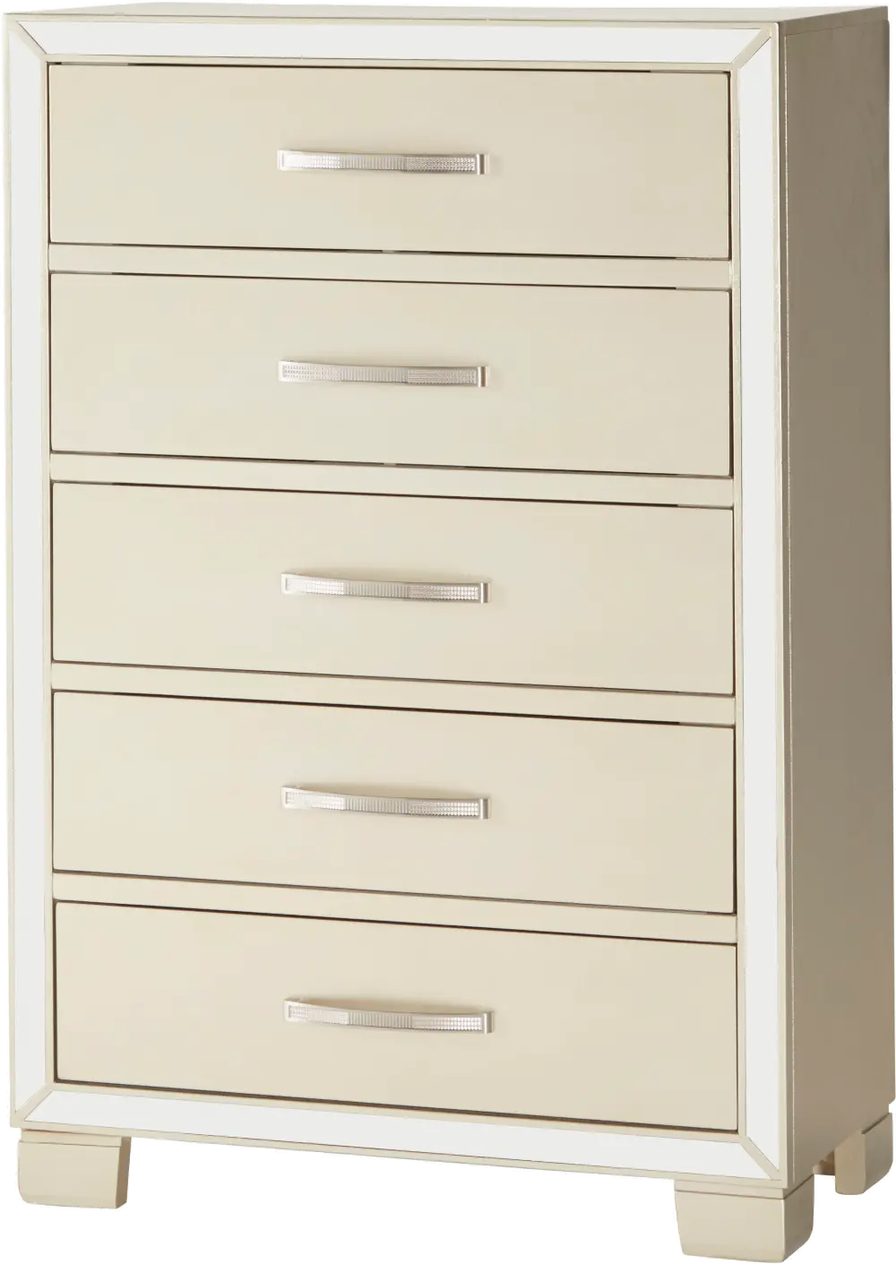 Contemporary Silver Satin Chest of Drawers - Divine-1