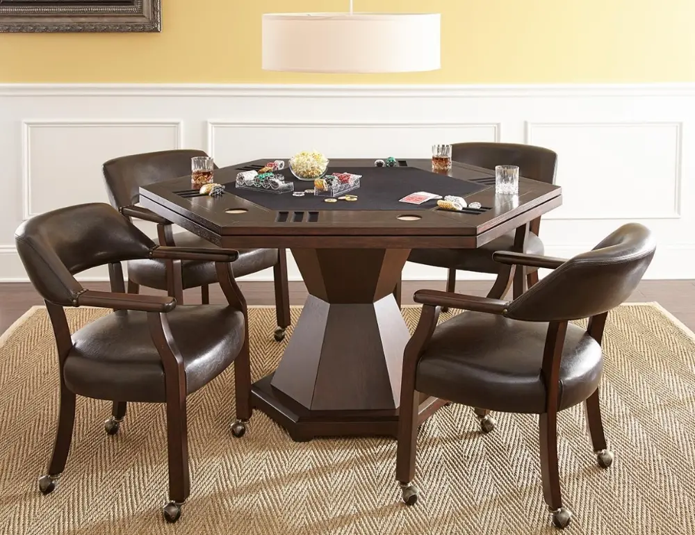 Cherry 5 Piece Game/Dining Set - Morris Collection-1