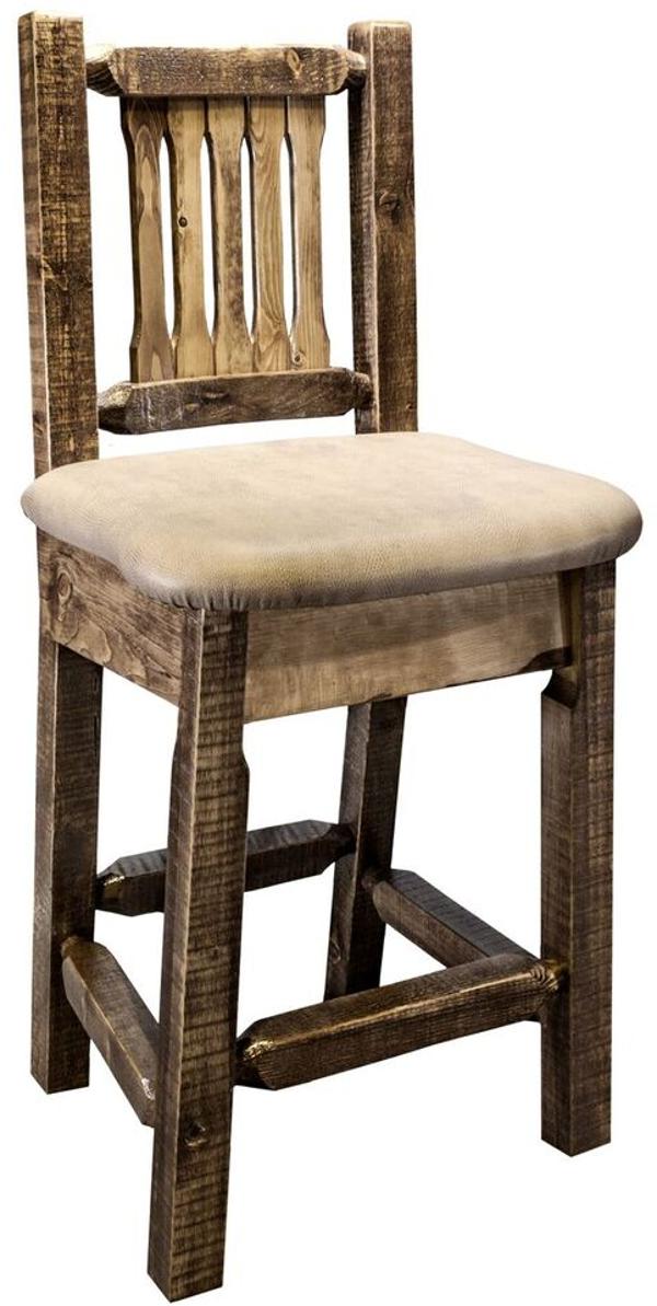 Counter Height Stool W Back Glacier, Comfortable Bar Height Stools With Backs
