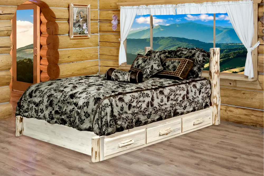 King Platform Bed w/ Storage - Montana-1