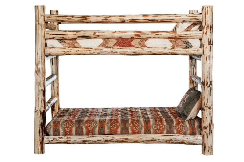 Clear Lacquered Log Twin Over Bunk Bed Montana Rc Willey Mwbbnv Clear Lacquered Log Twin Over Bunk Bed Montana