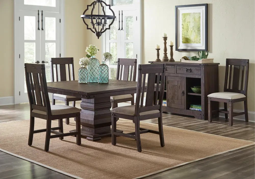 Distressed Pine 5 Piece Dining Set - Preston Woods Collection-1