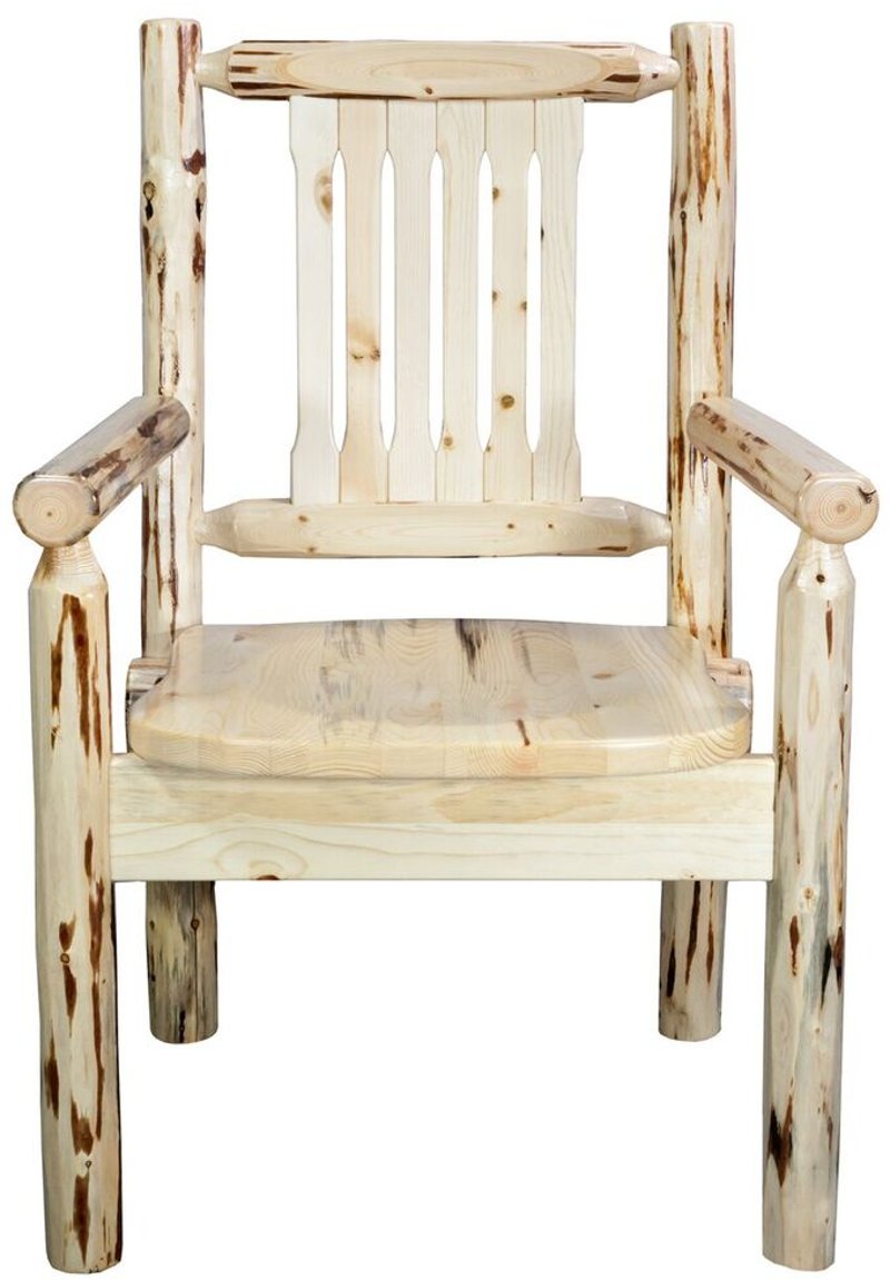 W Ergonomic Wooden Seat Montana, White Wooden Captains Chair