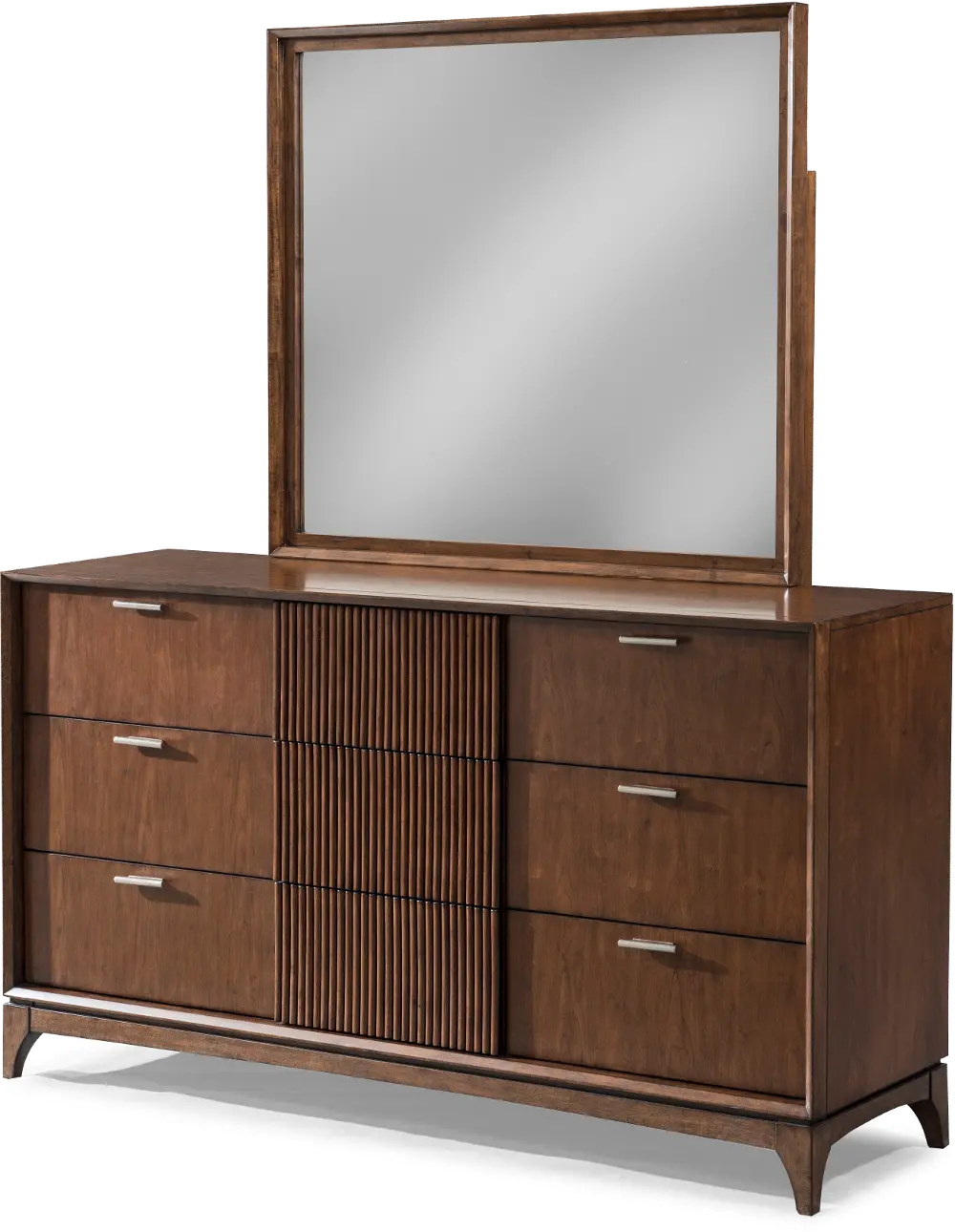 Brown Cherry Mid Century Modern Dresser - Simply Urban-1