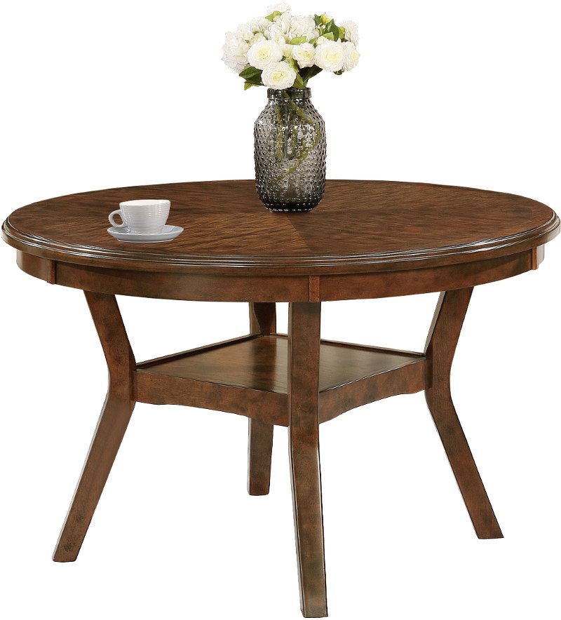 Brown Traditional Round Dining Table - Cally | RC Willey Furniture Store