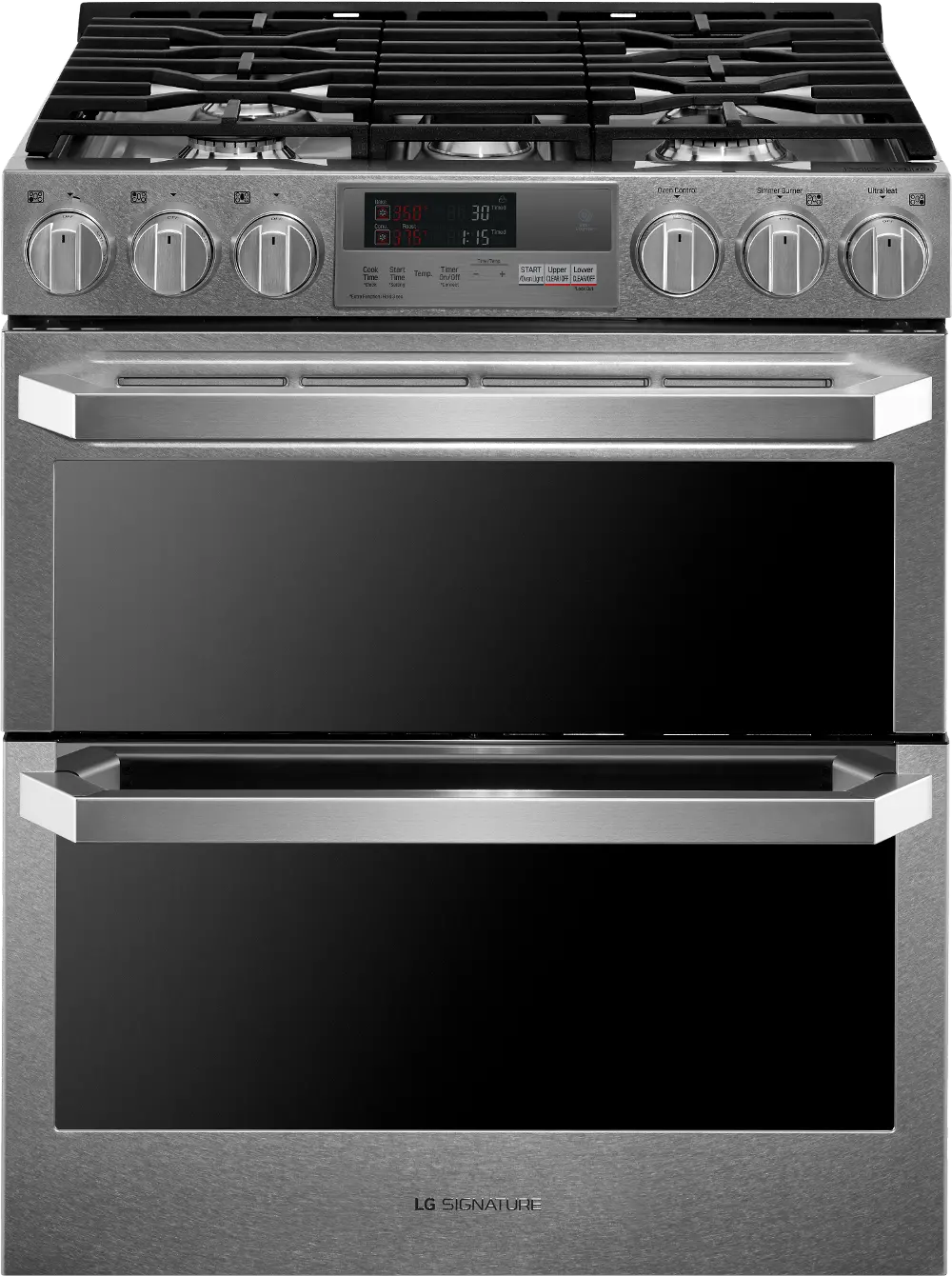 LUTD4919SN LG Signature 7.3 cu ft Dual Fuel Double Oven Range - Stainless Steel-1