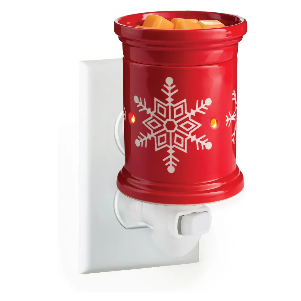 Red and White Snowflake Pluggable Fragrance Warmer - Candle Warmers-1