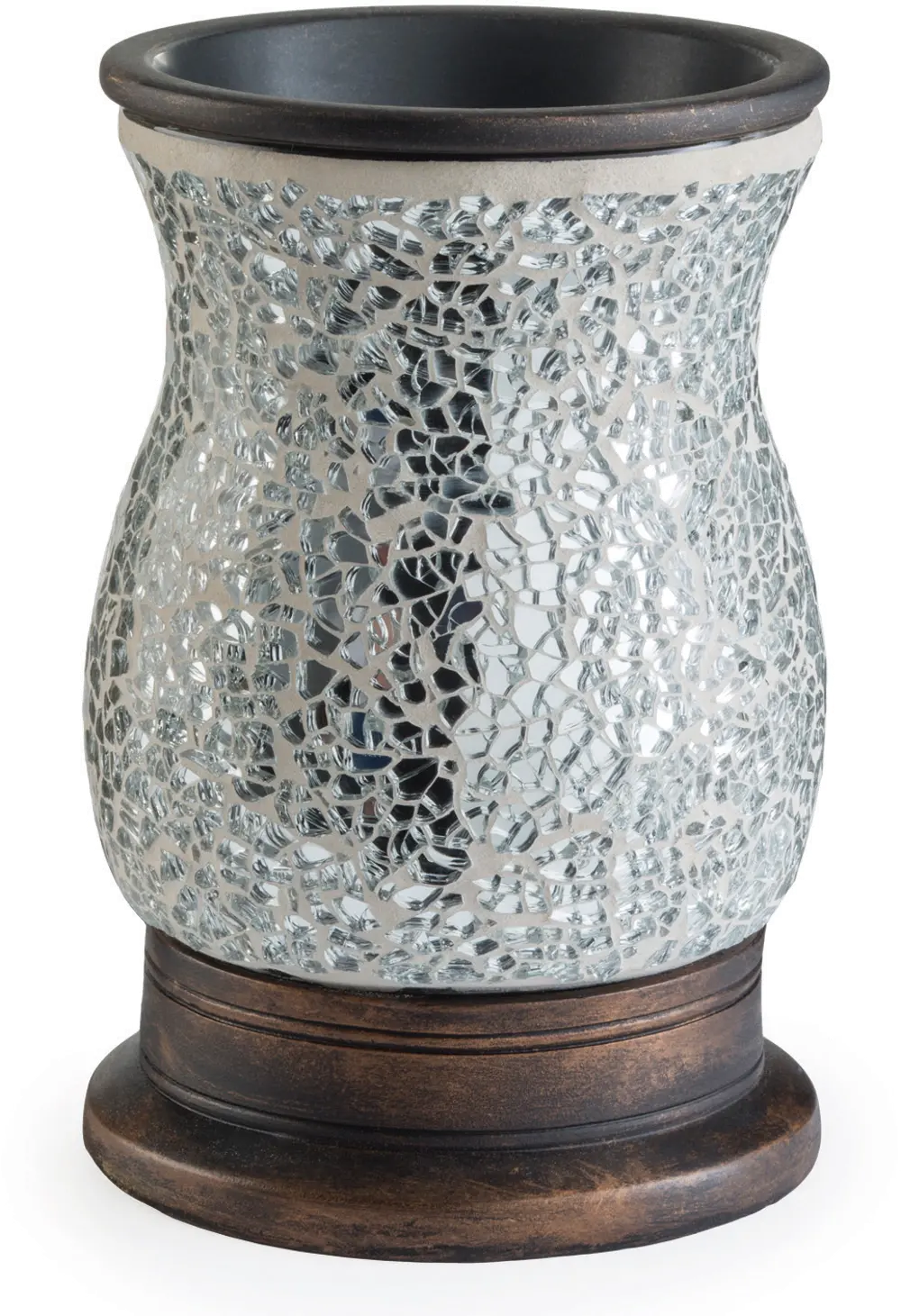 Silver Glass Mosaic Reflection Illumination Fragrance Warmer-1
