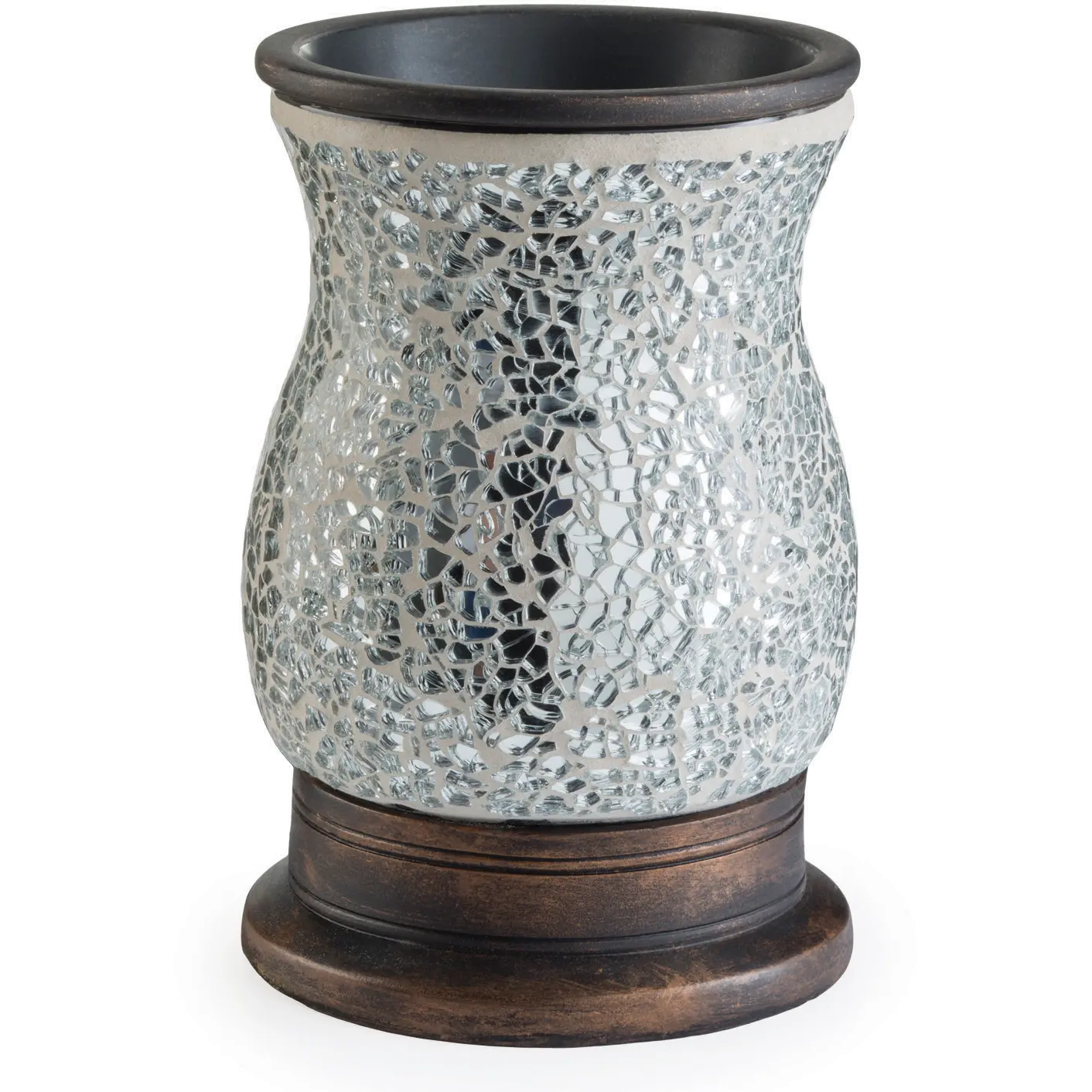 Silver Glass Mosaic Reflection Illumination Fragrance Warmer-1