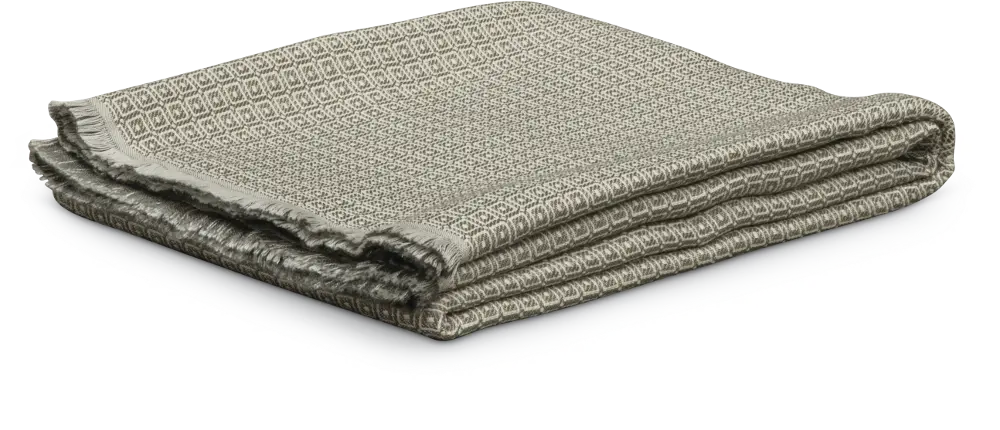 Ivory and Gray Waffle Boulder Throw Blanket-1