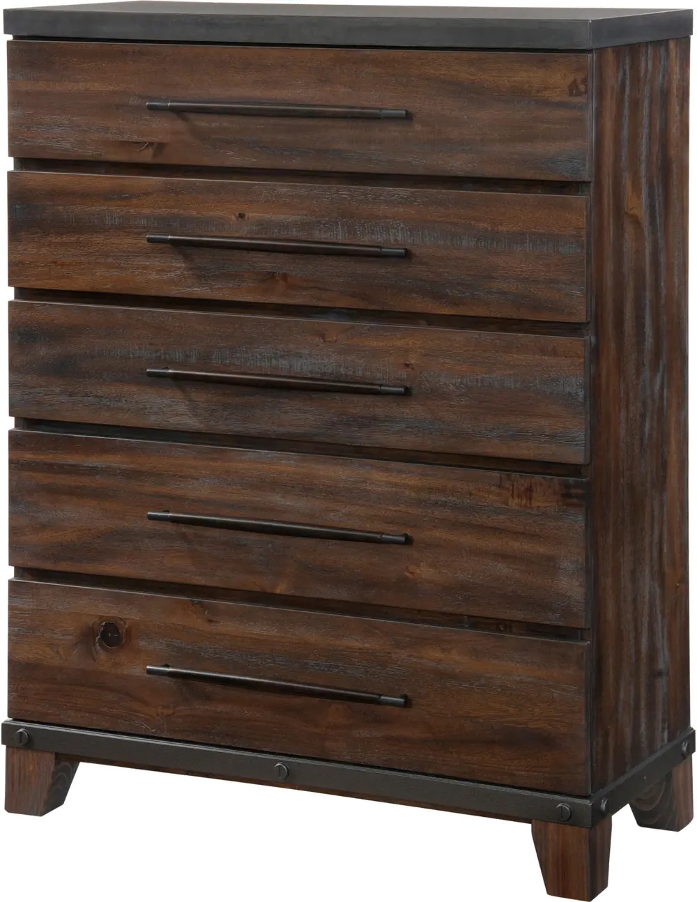 Modern Rustic Brown Chest of Drawers - Forge-1
