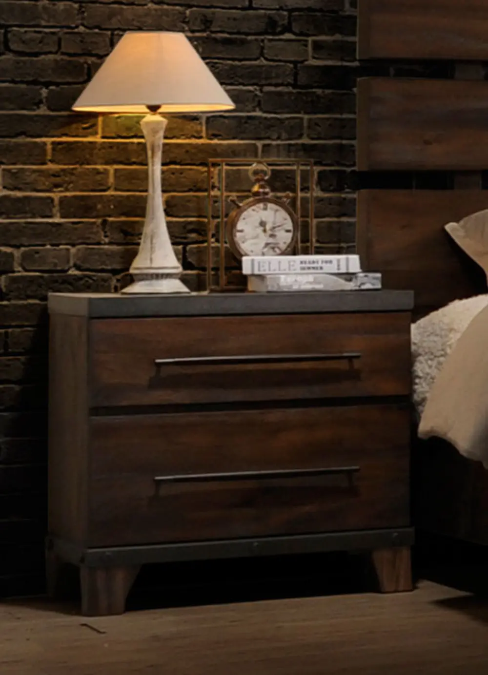 Forge Rustic Brown Nightstand-1