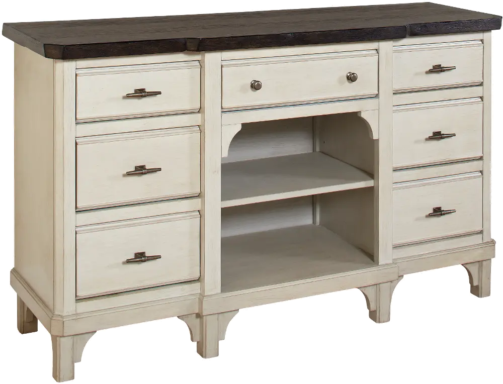White and Weathered Brown Sideboard - Mystic Cay-1