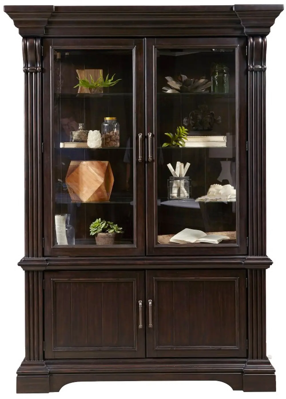 Smoked Molasses Traditional China Cabinet - Caldwell Collection-1