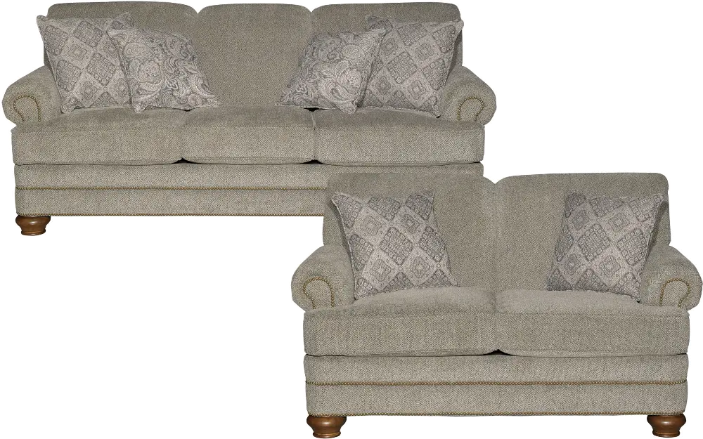 Reed Casual Traditional Wheat 2 Piece Living Room Set-1