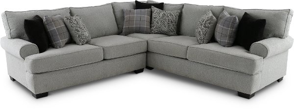 Fabric Sectionals Furniture Rc Willey White And Gray 2 Piece Sectional Sofa With Laf Loveseat Griffin