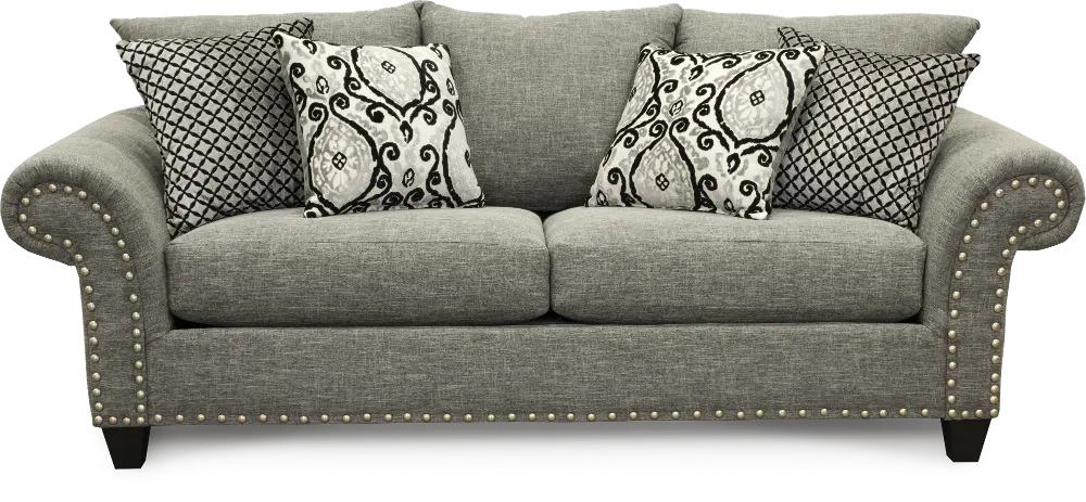 Casual Traditional Carbon Gray Sofa - Paradigm-1