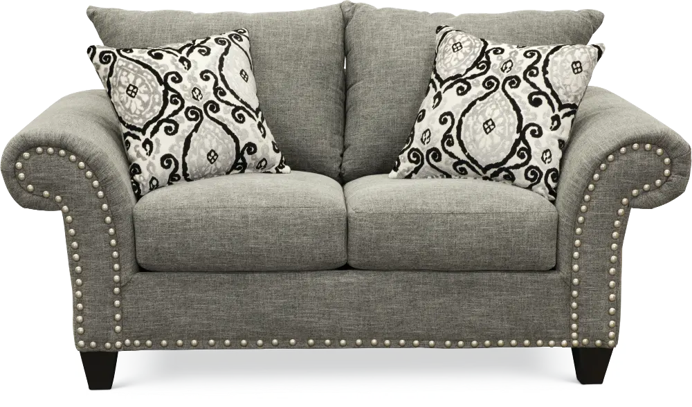 Casual Traditional Carbon Gray Loveseat - Paradigm-1