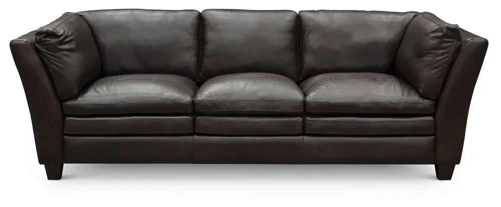 Contemporary Dark Brown Leather Sofa - Capri-1