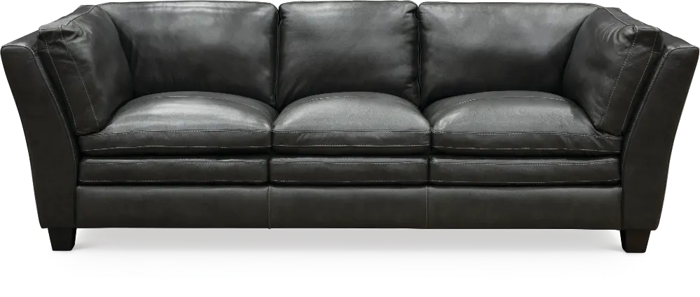 Contemporary Slate Gray Leather Sofa - Capri-1