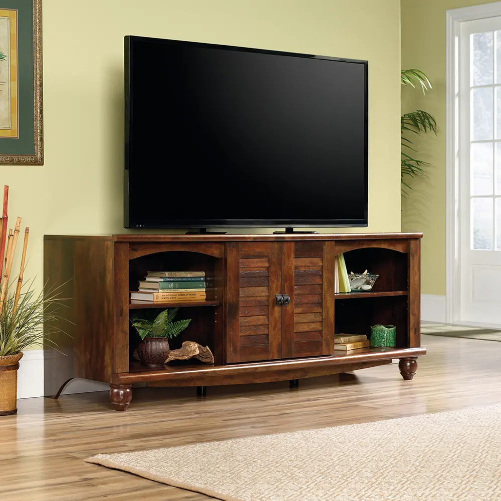 62 Inch Cherry Brown TV Stand - Harbor View-1