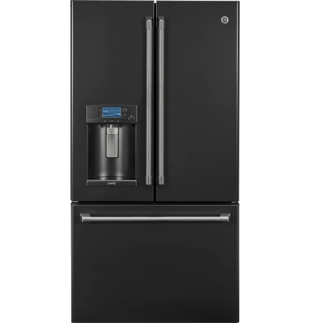 CYE22UELDS Cafe French Door Refrigerator - 36 Inch Black Stainless Steel  Counter Depth-1