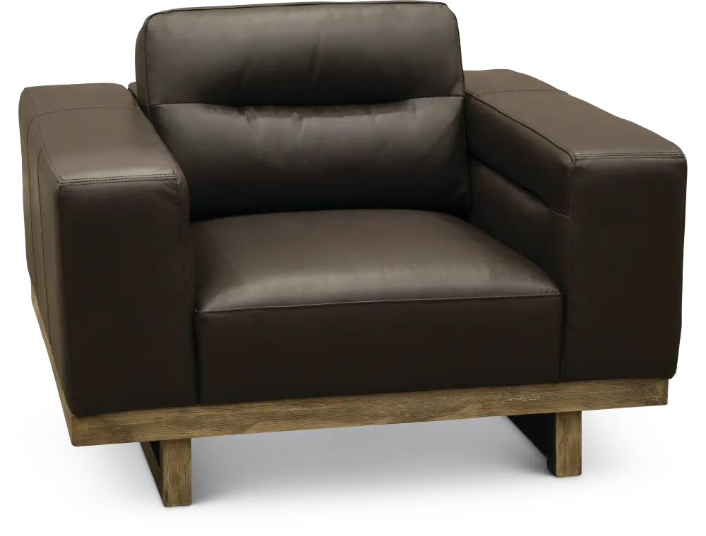 Modern Brown Leather Chair - Java-1