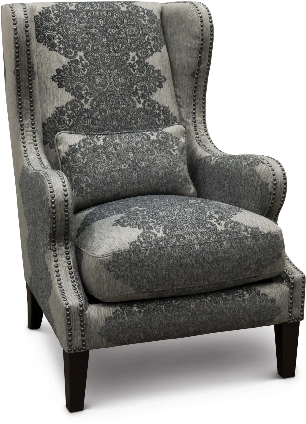 Classic Gray Wingback Chair - St. James-1