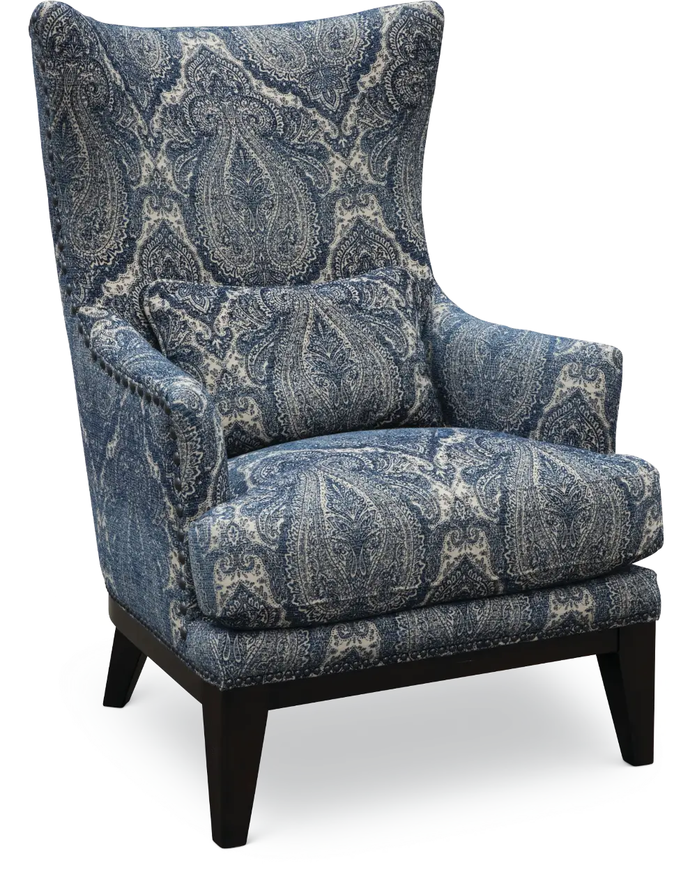 Classic Sapphire Blue Wing Chair - Admiral -1