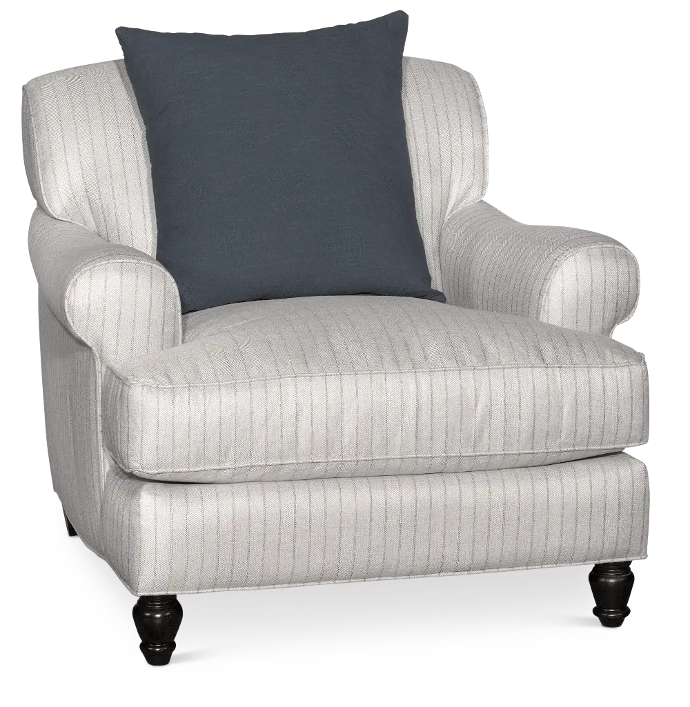 229-01 Classic Blue-Silver Striped Chair - Quincy-1
