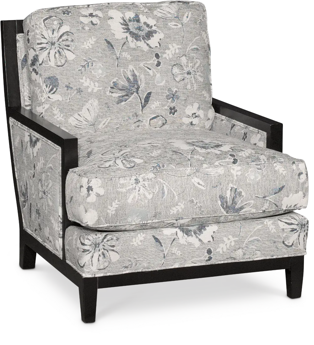 277-57 Classic Denim Floral Accent Chair - Quincy-1