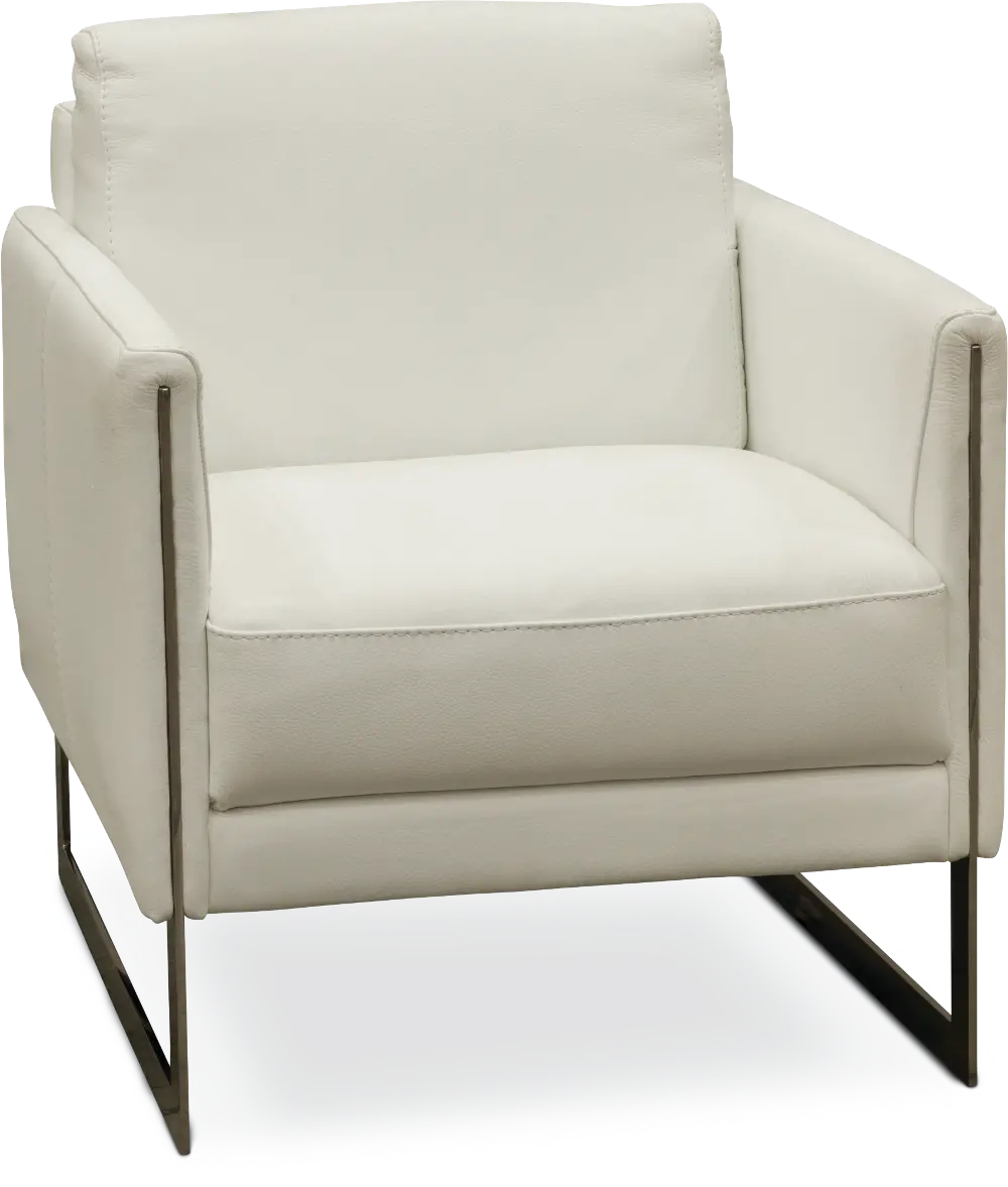 COCO-100/101WHITE/CH Modern White Leather Accent Chair - Sparta-1