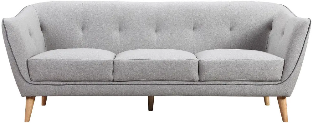 Mid Century Modern Light Gray Sofa - Avery-1