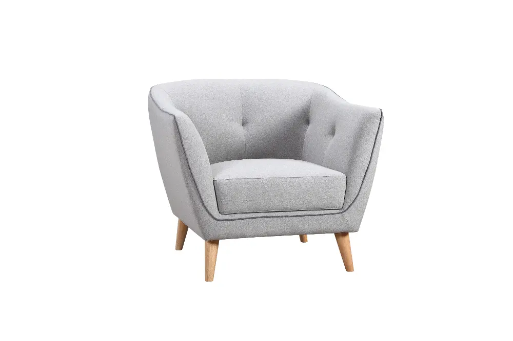 Mid Century Modern Light Gray Chair - Avery-1
