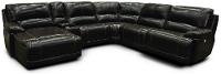 Power Reclining Sectional Sofa Brant, Corry 6 Piece Leather Power Reclining Sectional Sofa Brown