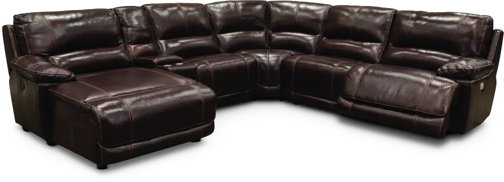 Brant Burgundy Power Reclining Sectional-1
