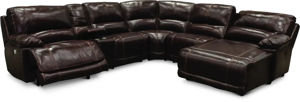Brant Burgundy Leather-Match Power Reclining Sectional-1