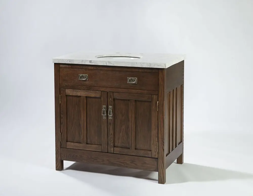 Oak Vanity and Stone Marble Top - Richmond-1