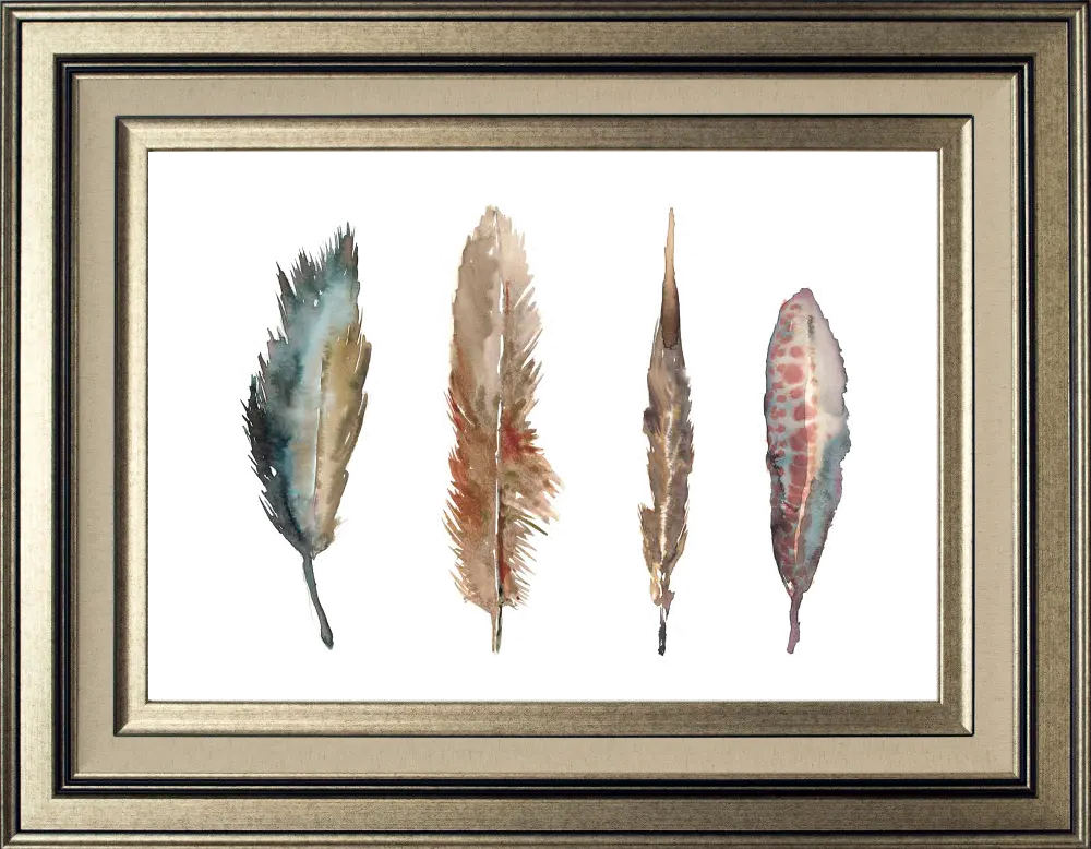 Listen to the Wind Blow Four Feathers Framed Wall Art-1