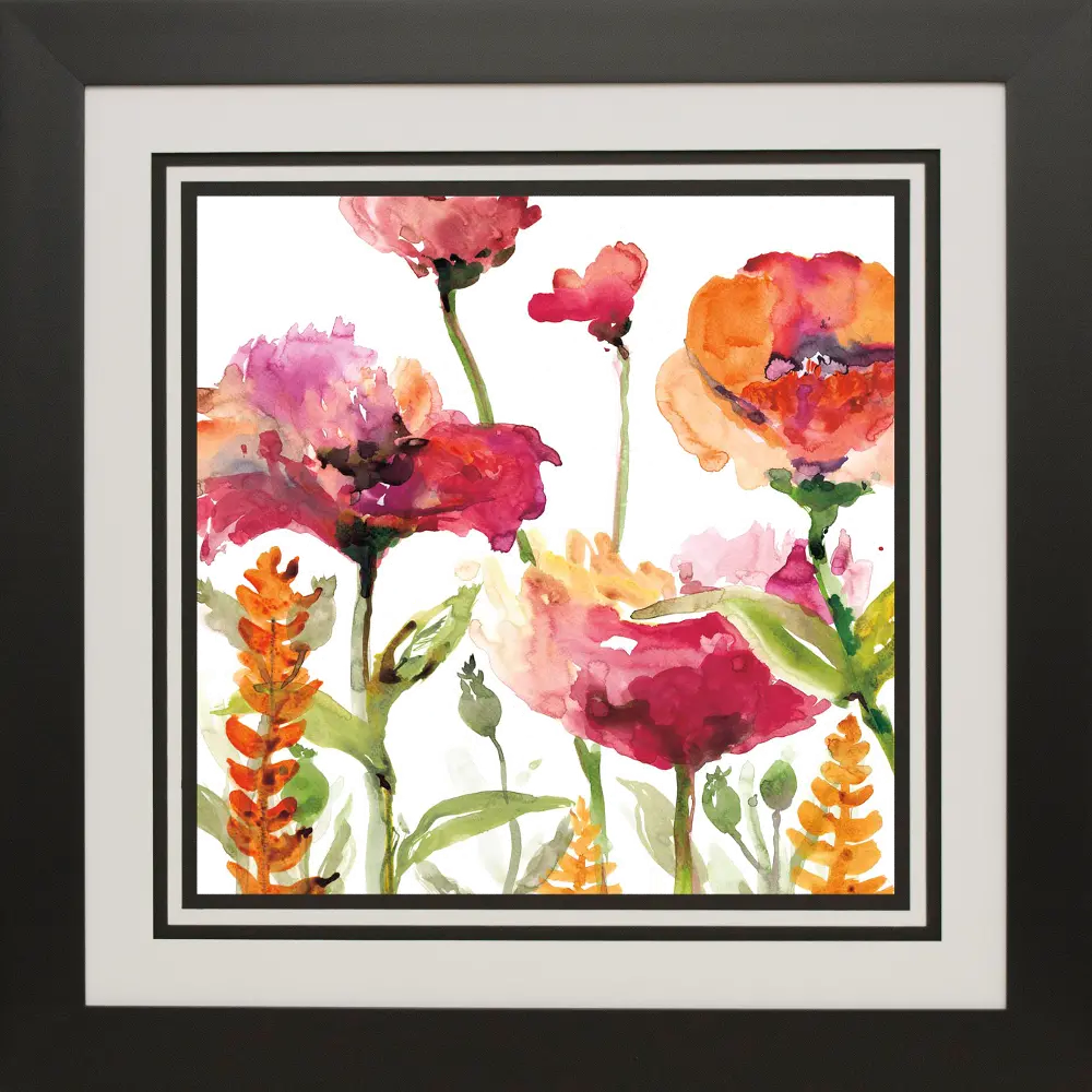Blooms and Green Floral Framed Wall Art-1