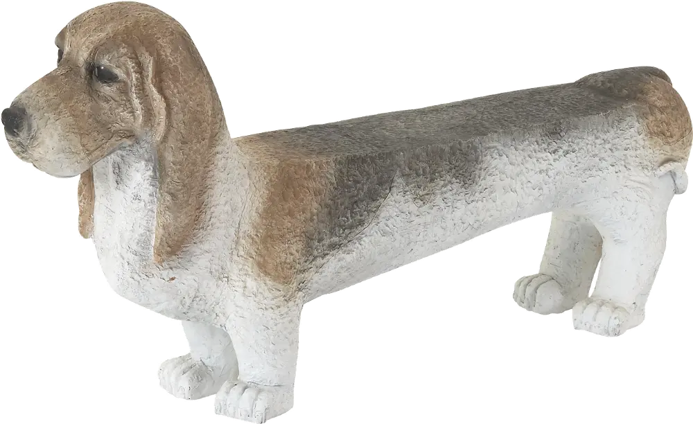 White and Brown Poly Stone Dog Bench with Flat Top-1