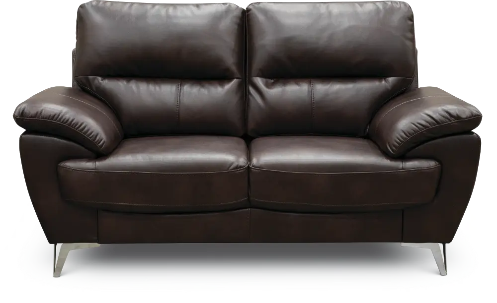 Contemporary Chocolate Brown Loveseat - Galactica-1