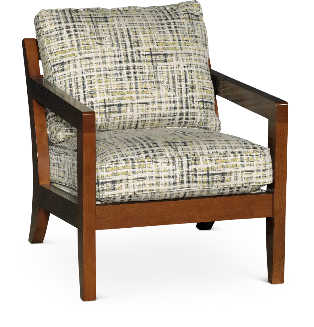 235-466/J145423/CH Contemporary Jungle Green & Wood Accent Chair - Hazel-1
