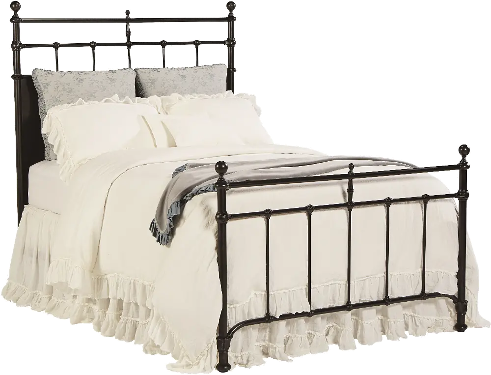 Magnolia Home Furniture Black Queen Metal Bed - Traditional-1