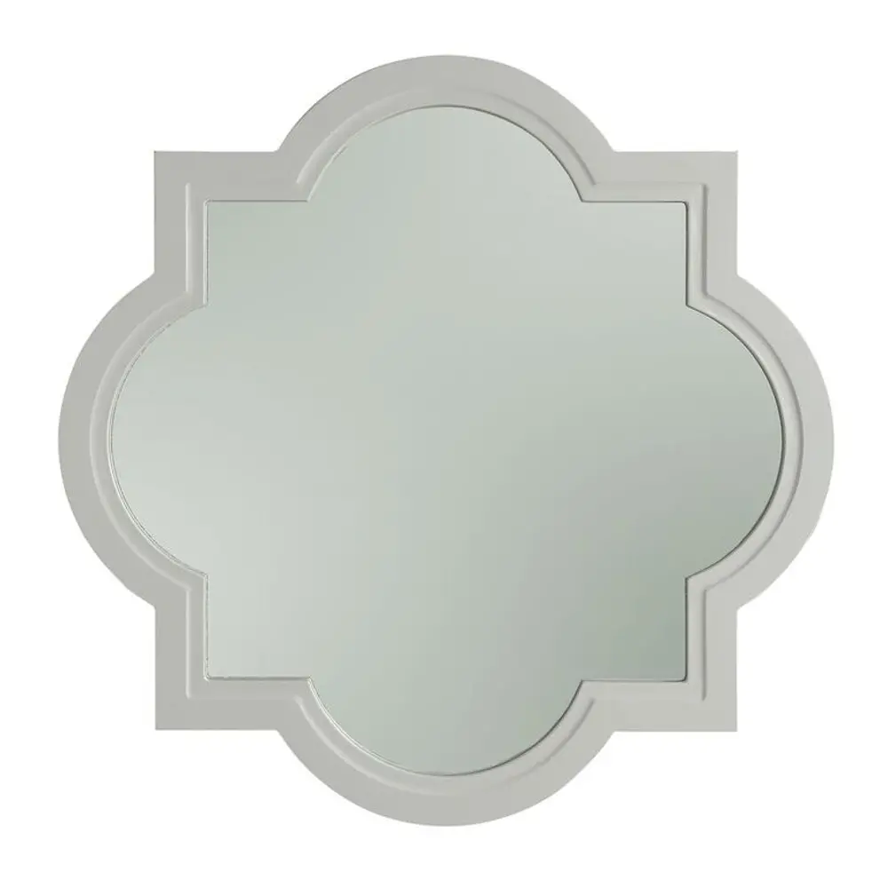 White Quatrefoil Shaped Mirror - Evelyn-1